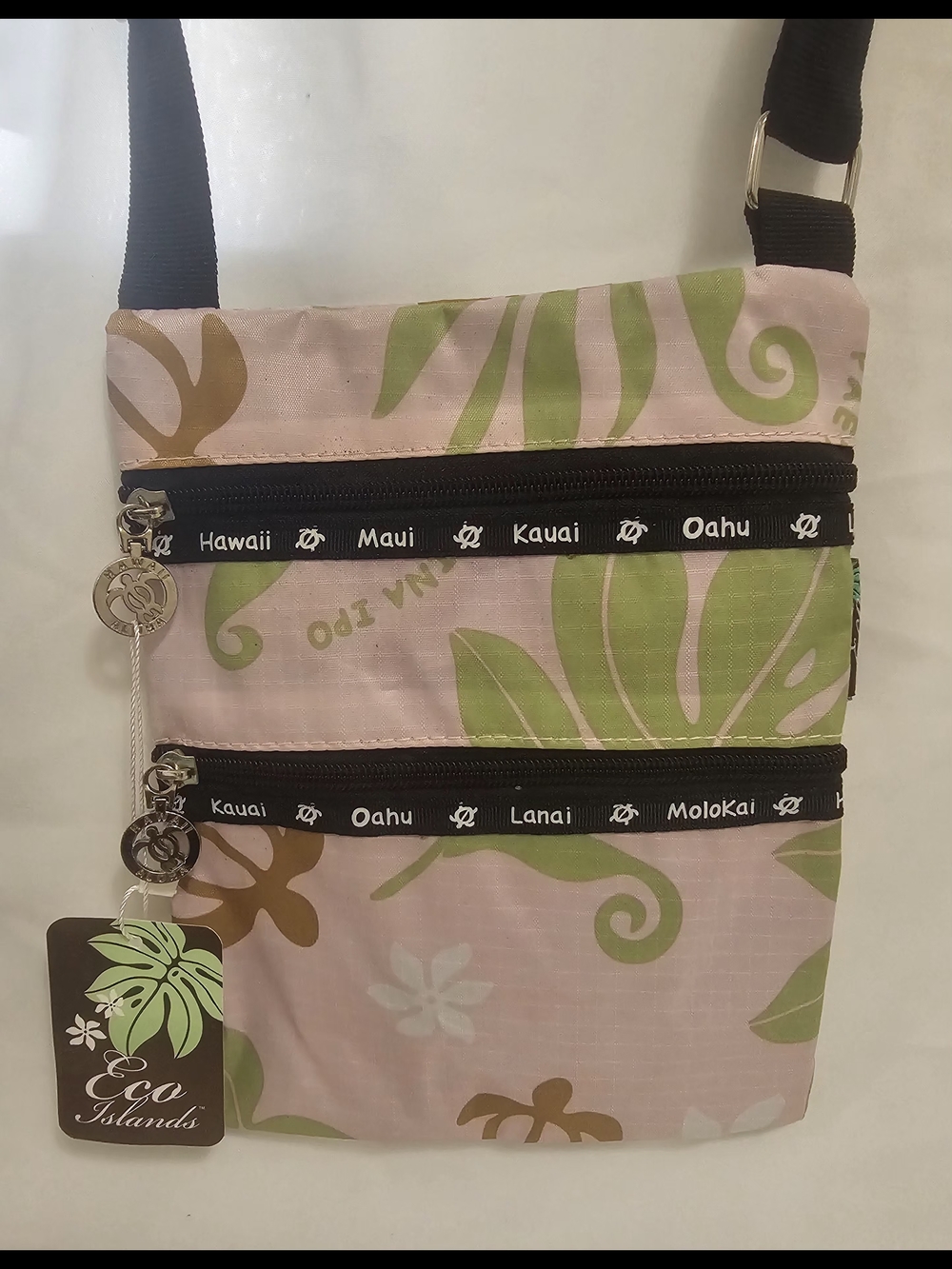 Pink & Green Honu Crossbody Bag